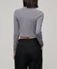 MUSINSA STANDARD WOMAN Women'S Slim Crop Mock Neck Knit [Medium Grey]
