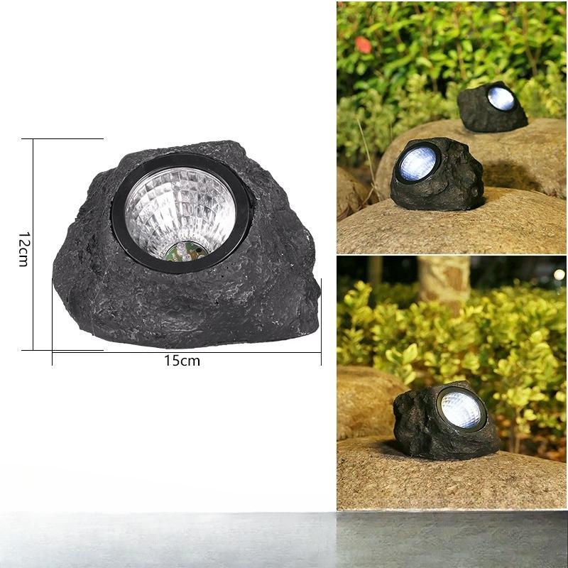 Solar Stone Lamp - Outdoor Garden and Courtyard Landscape Lamp - Lawn Lamp - Spotlight - Long Battery Life - Super Bright