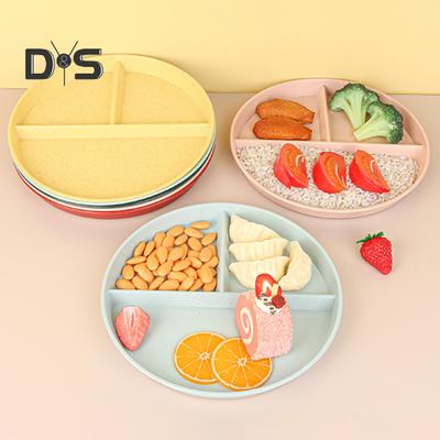 Frühstücksgeschirr für zu Hause, für Kinder, mit drei Fächern, geteilter Speiseteller, Gewichtsabnahme-Ration, unzerbrechlicher Teller
