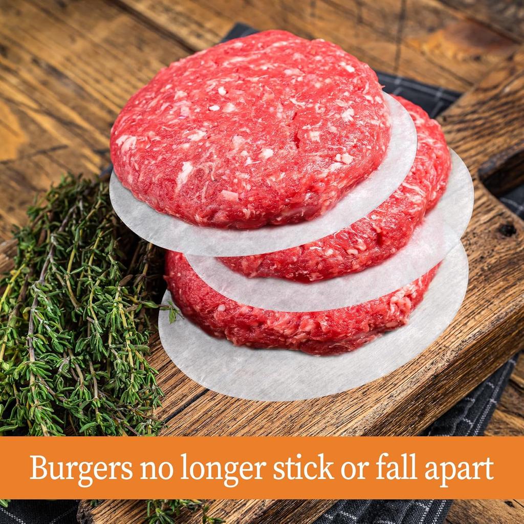 Giantree 500 Pcs 5 Inches Hamburger Patty Paper Round, Parchment Burger Papers Non Stick, Burger Press Paper, Pre-Cut Round Parchment Paper for Cake