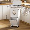 Double-Layer Press-Type Kitchen Trash Can, Thickened, Large-Capacity, Dry/Wet Separation, No Bending Needed, with Lid