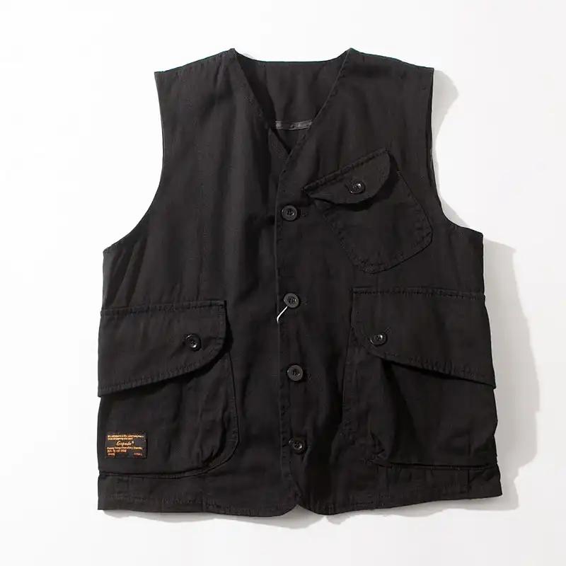 Quality American Multi-pocket Cotton Jackets Work Vest Waistcoat for Men Coats