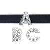 High Quality Bling Rhinestone Slide Letter Charms Stainless Steel with 10mm Hole for Pet Collars for Dogs A-Z 26 Letters
