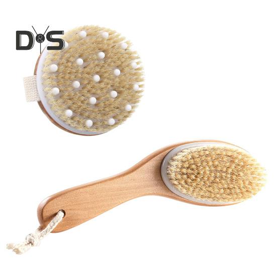 

2 шт./набор деревянных щеток для сухого тела с натуральной сизалевой щетиной, эргономичные щетки с деревянной ручкой для ухода за кожей 2pcs