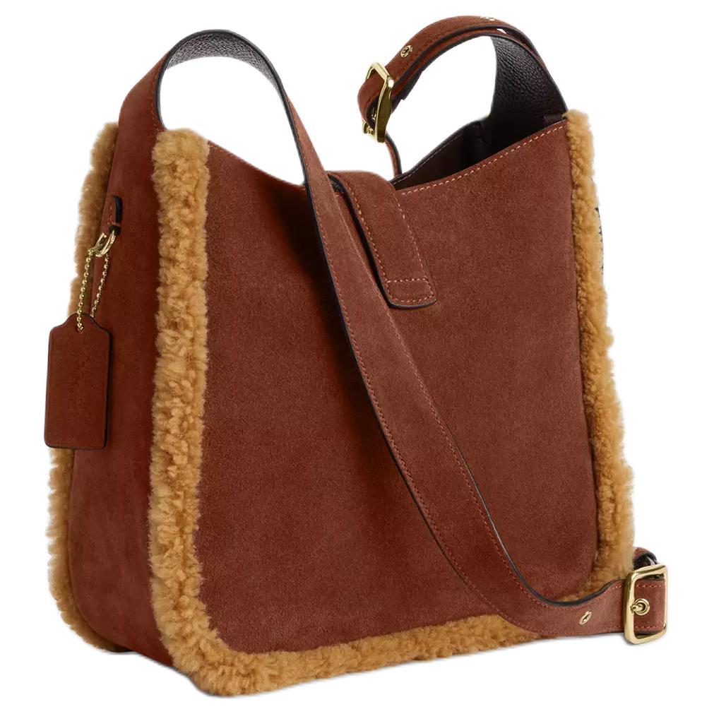 Coach Hadley 24 Verstellbarer Schultergurt Wildleder und veredeltes Kieselsteinleder Umhängetasche Mittel Vintage Braun Damen Umhängetasche CCZ26-IMYMY