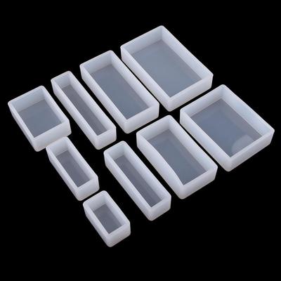 Lot de 9 diamants rectangulaires en résine de silicone pour la fabrication de bijoux, de résine de moulage, de savon, d'époxy