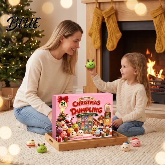 Soft Squeeze Toys Box with Advent Calendar Christmas Toy for Anxiety 24-Day Countdown Mini Stress