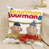 Klassische Reto Cartoon P-Pat & Mat 2 Kissenbezug Natürlicher Leinen Doppelseitiger Druck Sofa Heimdeko Kissenhülle
