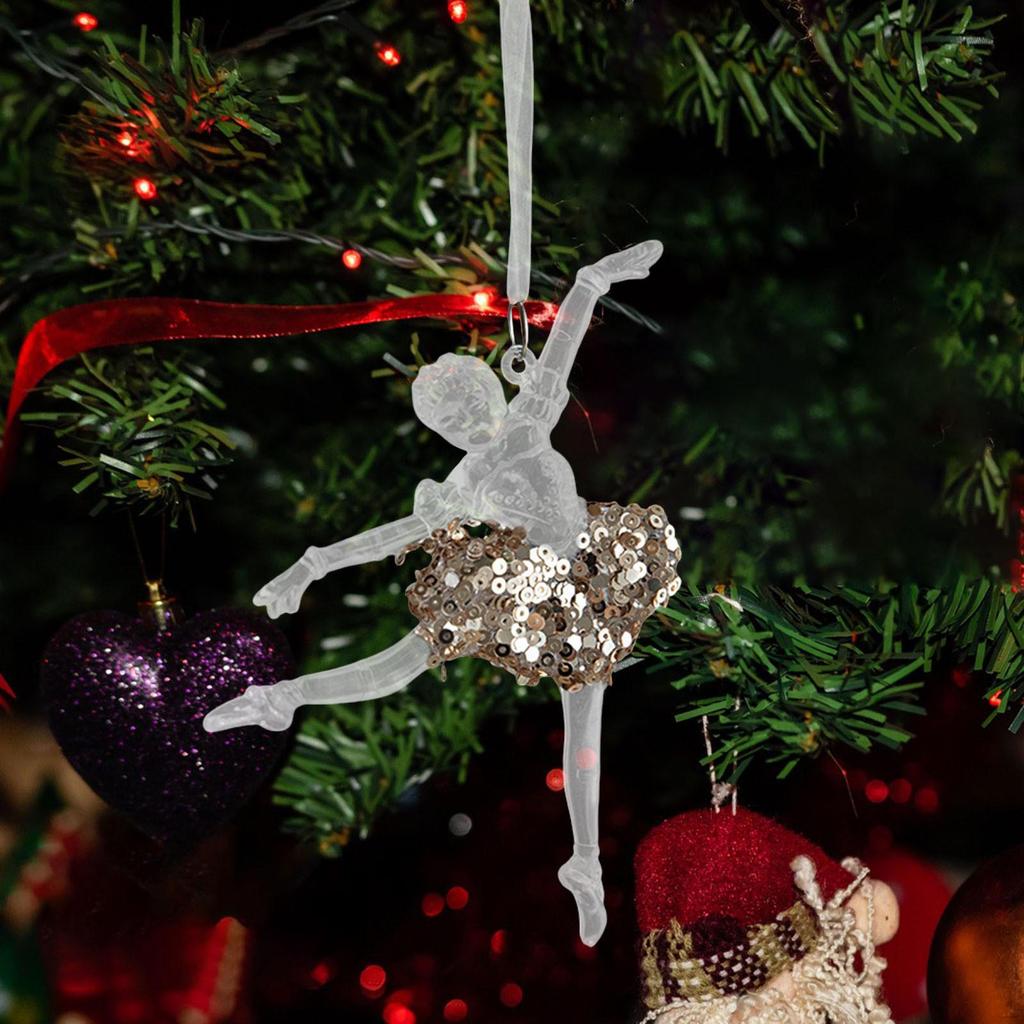 Christmas Tree Pendant Acrylic Ornament Sequin Xmas Decoration Winter Theme for Nursery