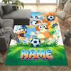 Bluey's Soccer Adventure Customizable Name Carpet Design for Hallway Game Room Entryway Bedrooms Antislip Carpet Decorate Offices Gift for Festivals