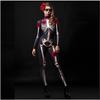 Kids Womens Halloween Costume Skeleton Cosplay Bodysuit Skinny Catsuit Jumpsuit