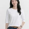 Navava Women S baSic Daily Plain Round Neck 5 ShorT Sleeve T ShirT nT3311