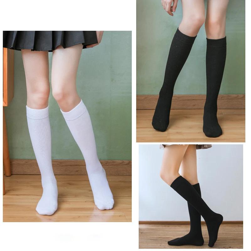 1 Pair Loose Socks Solid Color Women Retro Tube Socks Japanese Style Long Socks Autumn Winter