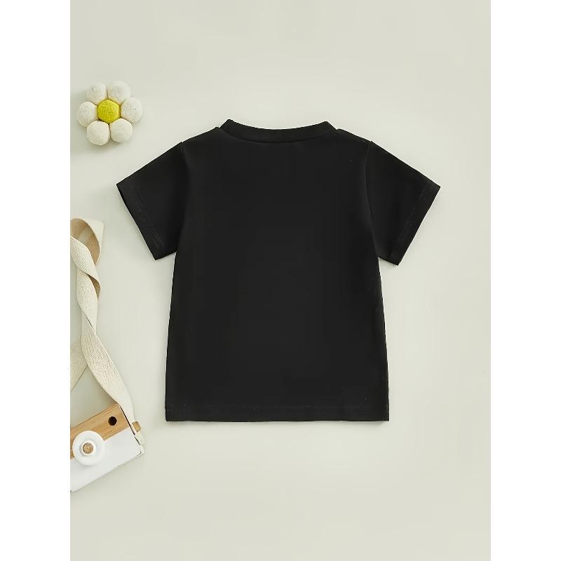 European sizes Boys'  Fasting Theme Short-Sleeve T-Shirt, White Cartoon Arabic Clothing for Boys, Moon Lantern Print Short Sleeve