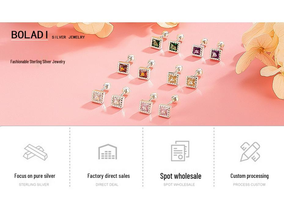 S999 Reinsilber Schneeflocke Zirkon Ohrstecker, Koreanischer Stil Weihnachten Damenmode, Exquisiter Nischenschmuck