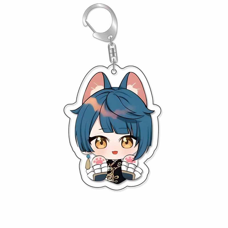Acrylic Keychain Pendant: Kaveh, Nahida, Wanderer, Xiao, Furina, Scaramouche - Anime Big Mouth Wobbly Design