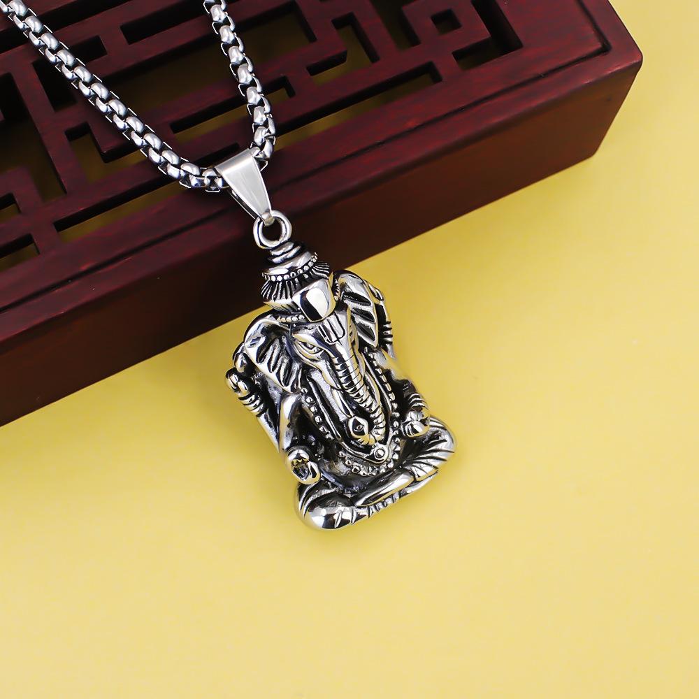 Necklace Men's Vintage Elephant Pendant