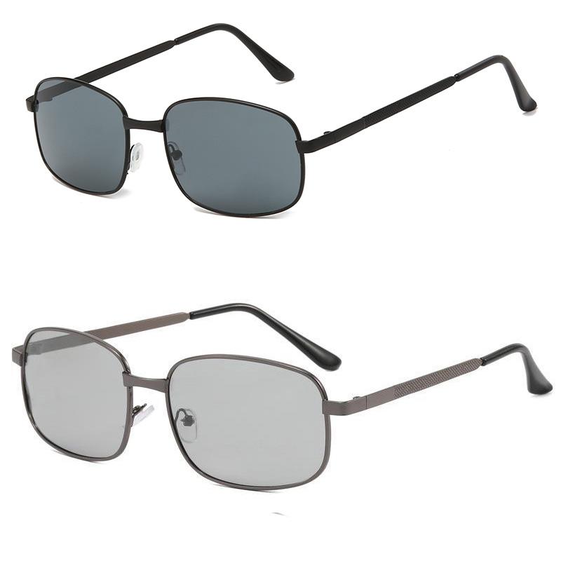 2PCS Polarized Simple Fashion Square Metal Sunglasses Women Men Minimalist Trend Luxury Sun Glasses Pool Party Man Lady Glasses
