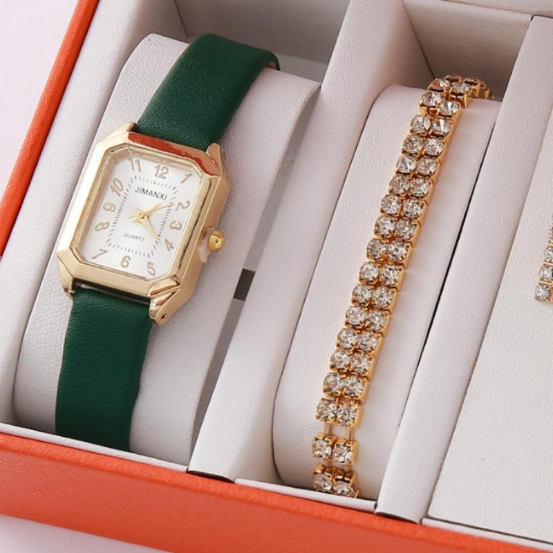 

European And American Ins Women S Watch Square Case, Belt Quartz Watch Women S Watch Exquisite 5Pcs bulk price