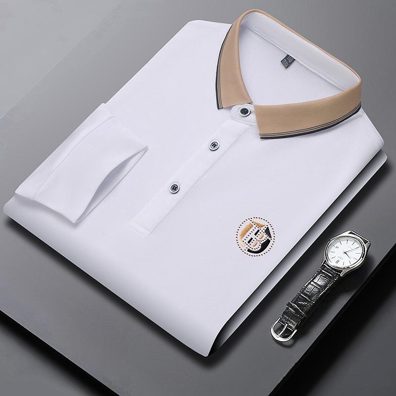 

Мужская футболка-поло с длинным рукавом в стиле business casual. Летняя, удобная, дышащая, из вышитого хлопка. Подходит для деловой одежды. 3XL белый