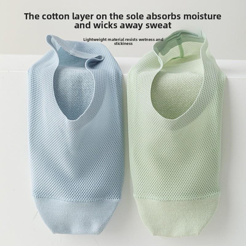 Calze da Sub, Calze Invisibili, Stile Donna, Punta Chiusa, Tacco Basso, Modello Estivo Leggero, Rete Antiscivolo in Silicone, Nessun Caduta del Tacco