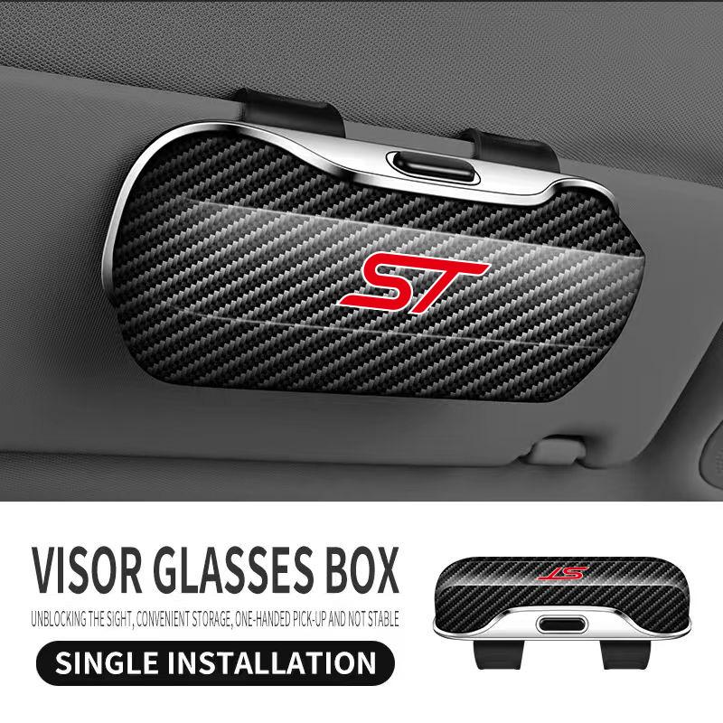 For Ford Focus ST Car Glasses Holder Clip Accesorios Interior Decoration Case Cover Eyeglass Organizer Sun Glasses Storage