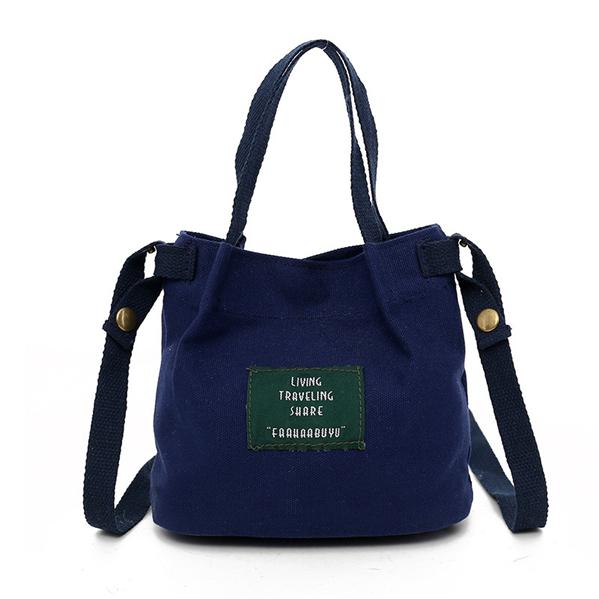 Fashion All-match Girl Mini Crossbody Bag Original Canvas Letter Labeling Shoulder Bag Art Canvas Bag