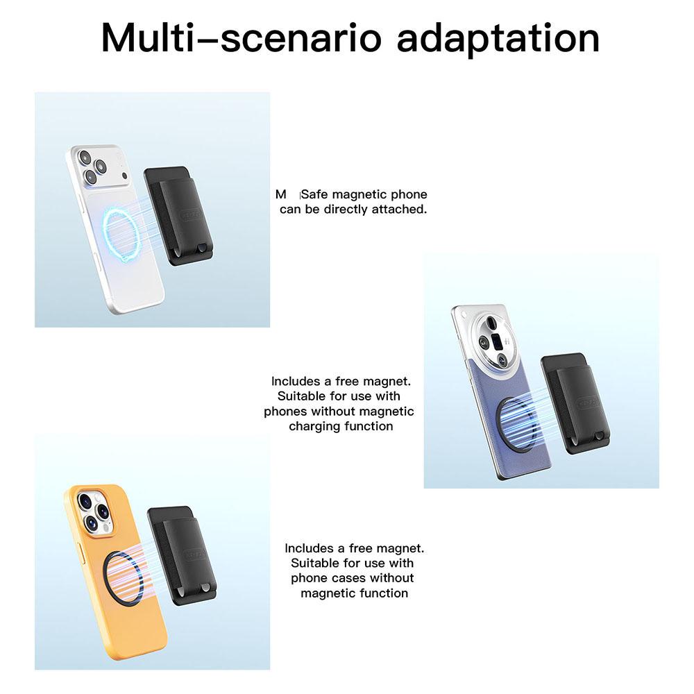 KEYSION Magnetischer Kartenhalter für Magsafe für iPhone 17 16 15 Pro Max Samsung Huawei Elastische PU-Leder Geldbörse Tasche Handyhülle