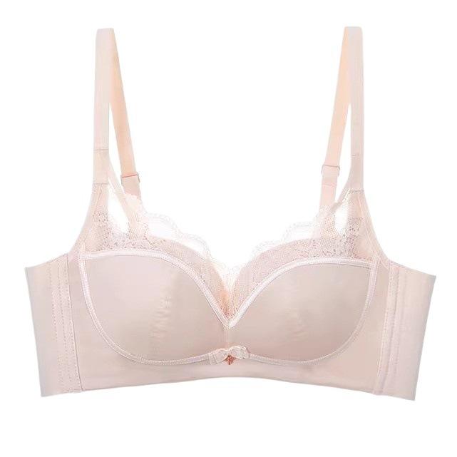 Pure lace satin underwear women's small breasts gathered and closed breasts anti-sagging not empty cup comfortable modal bra cover