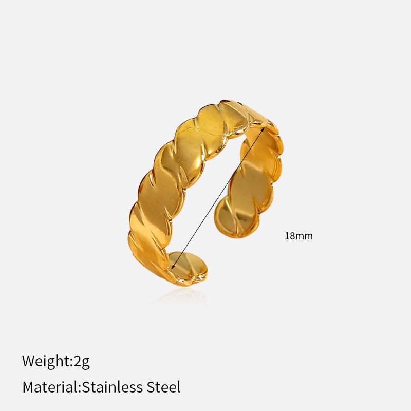 Non-fading Open Titanium Steel Ring, Luxury Premium Golden Minimalist 316 Stainless Steel Women Ring 1