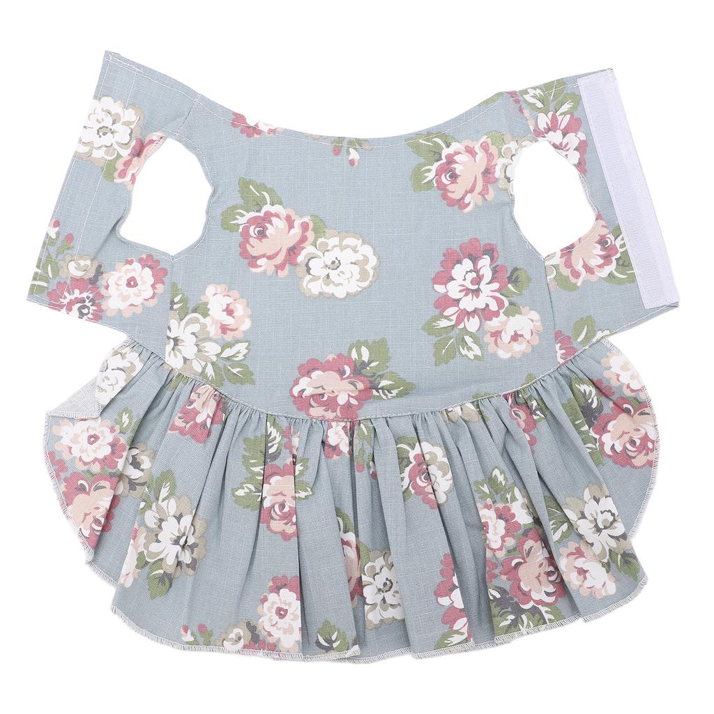 Pet Floral Dress Breathable Cotton Dog Sundress for Daily Wear Party Wedding WalkingM