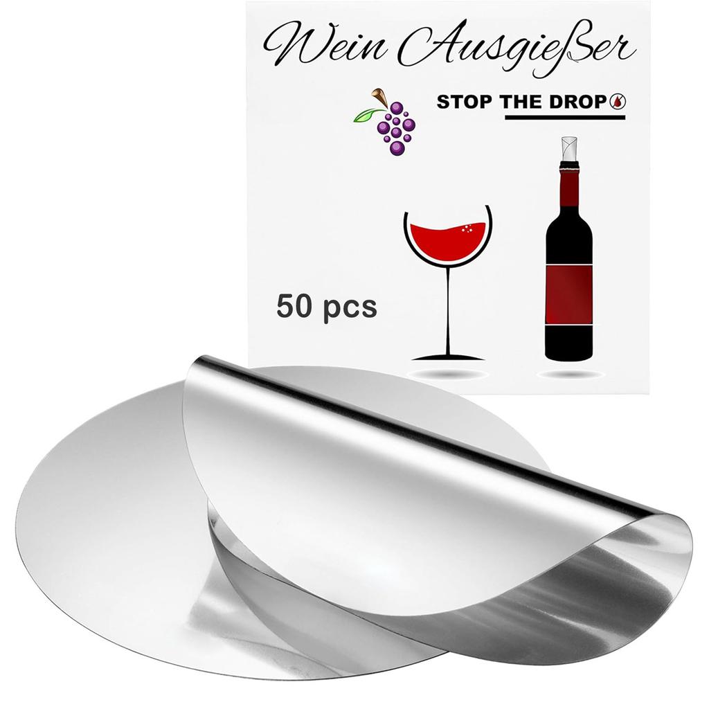 50pcs Reusable Wine Pourer Drip Stoppers PET Anti Drip Rings for Wine Liquor Bottles