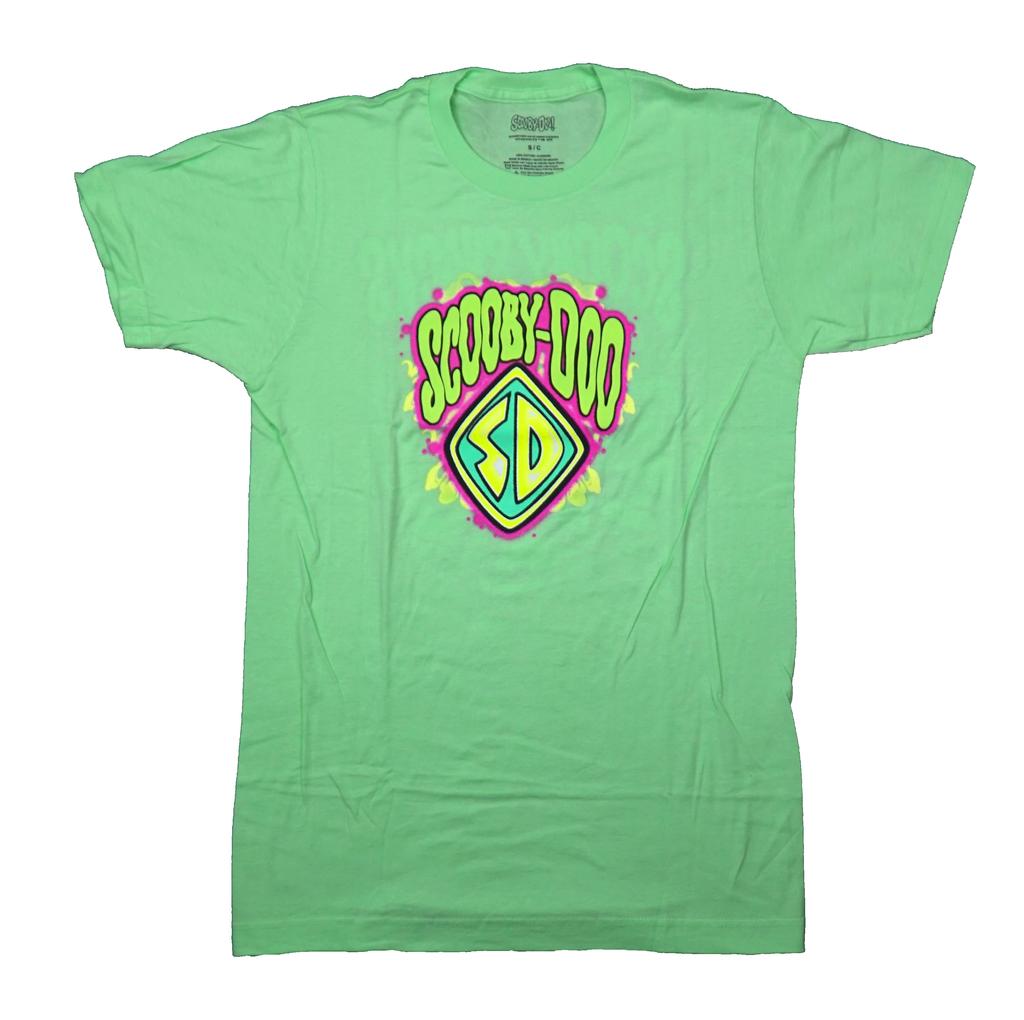 Scooby Doo New Adult T-Shirt - Flourescent Diamond Logo Snacks Back