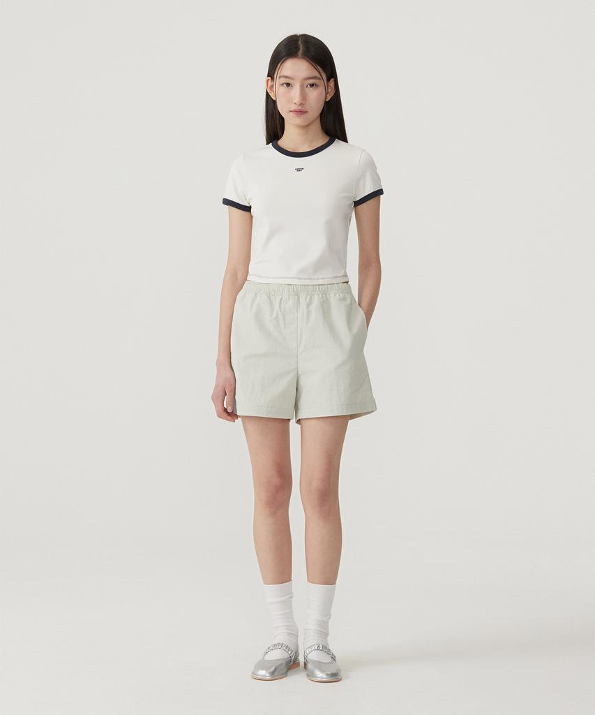 COVERNAT WOMAN Baby Fit Ringer T-Shirt Ivory