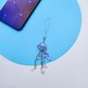 Cute Bead Pendant Phone Chain Y2K Style Fashion Purple Fringe Heart Star Bead Phone Lanyard for Girls Women Backpack