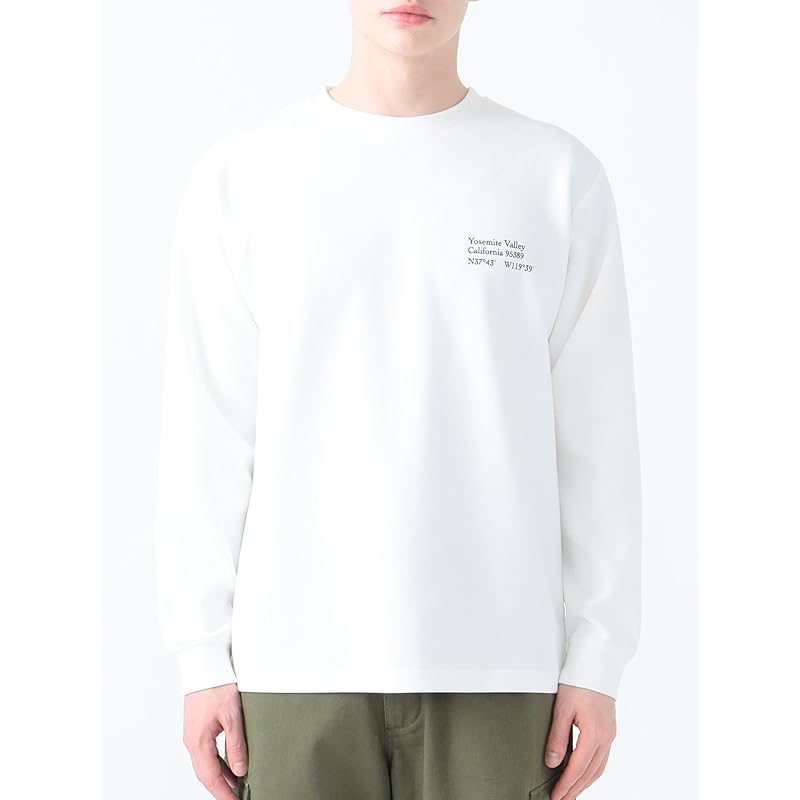 [Beams Heart] L/S TEE cardboard logo print long sleeve cut and sew men's WHITE S