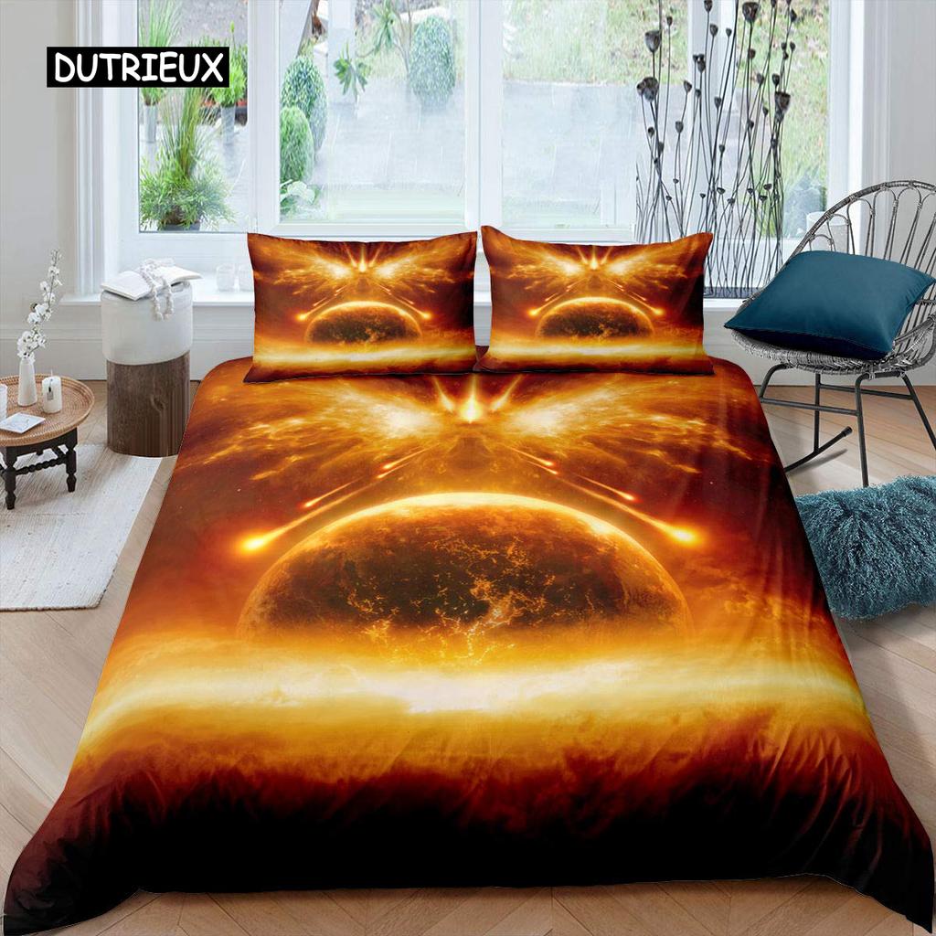 Phoenix Duvet Cover Set Queen Size Fire Phoenix Flying Above The Volcano Bedding Set Children Adult Soft Comfortable Quilt Cover