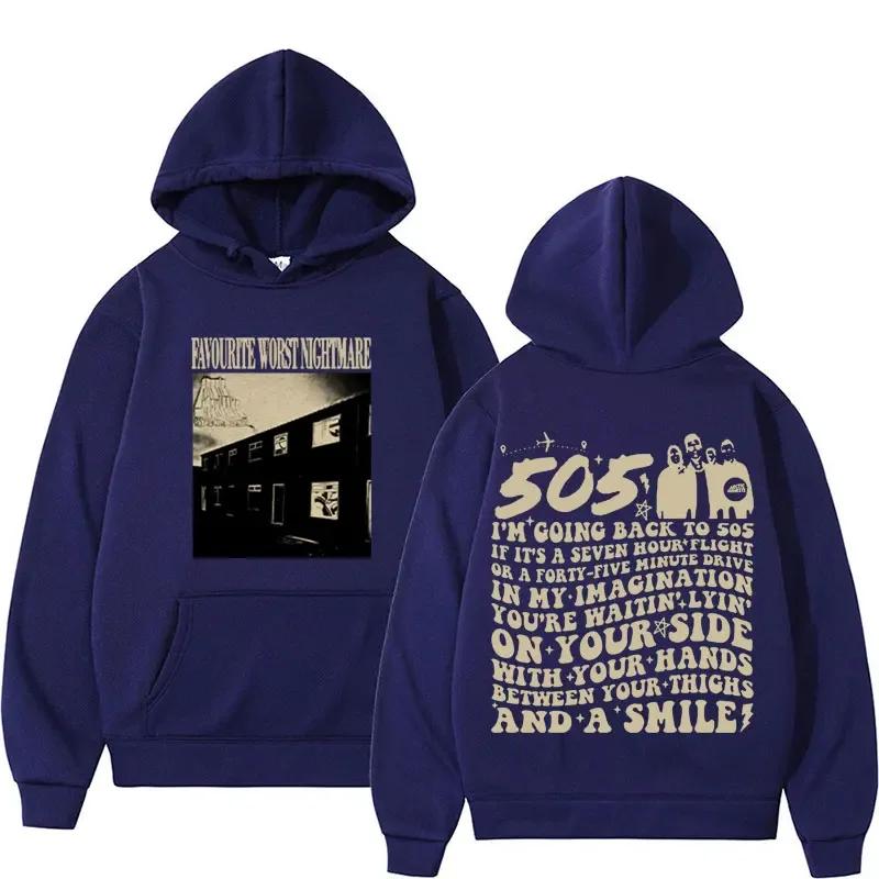 

Вінтажна толстовка з капюшоном Favorite Worst Nightmare Arctic Monkeys 505 Lyrics Print Толстовка для унісекс Модні толстовки Unisex в стилі хіп-хоп, рок S