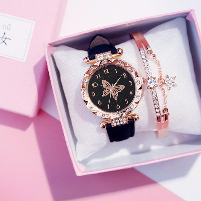 Women'S Bracelet Watch Fashion Simple Butterfly Five-Piece Watch Set Women'S Watch