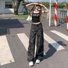 Women's 1926 American Style Camouflage High Waist Wide Leg Denim Work Pants