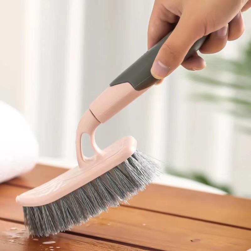 Long Handle V-Shaped Crevice Brush for Bathroom Tile with Hard Bristles