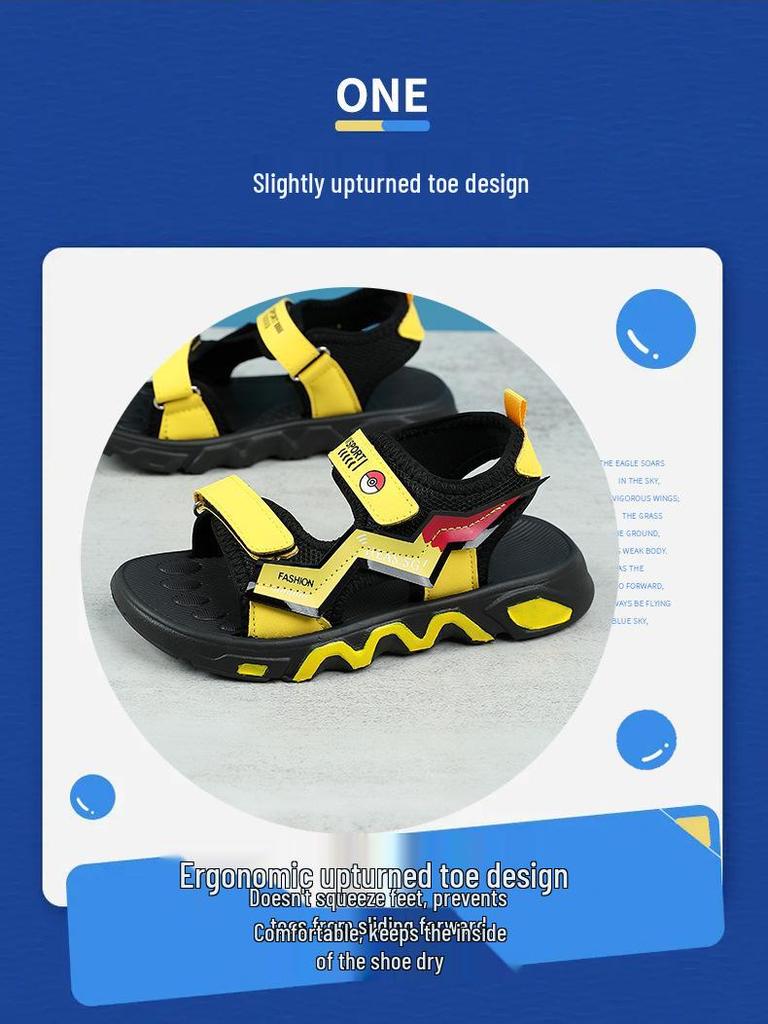 Boys' Trendy Non-Slip Summer Sports Sandals - Soft Sole for Kids