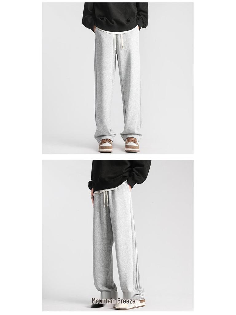 Muxiu Menswear: Trendy Striped Wide-Leg Sweatpants for Men and Couples