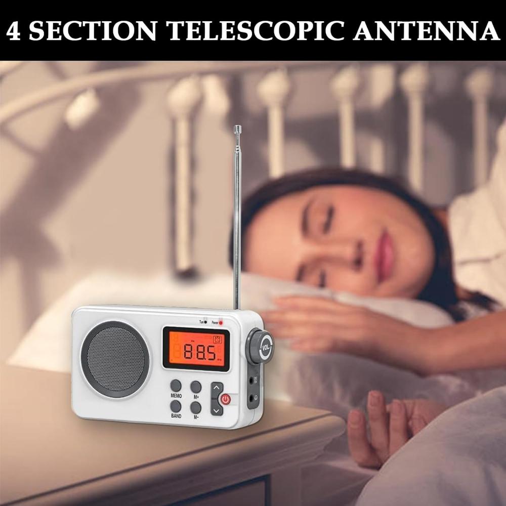 Telescopic FM Radio Antenna 4 Sections Chromium-plating Copper Antenna 360° Rotatable AM FM Radio Universal Antenna 45-450MHZ