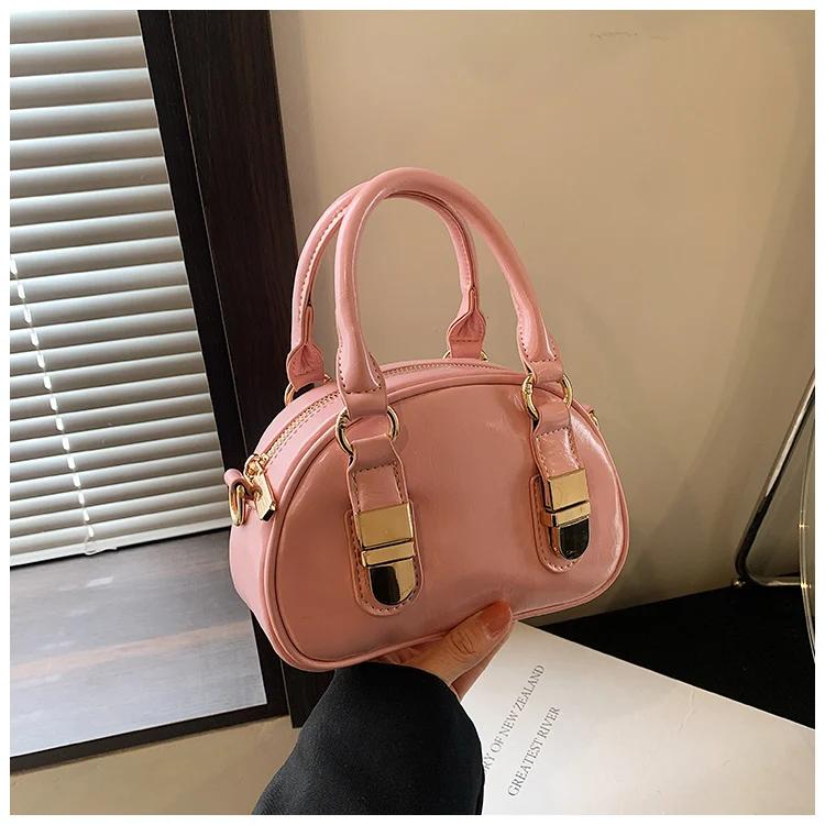 Women's Solid Zipper PU Bags Top Handle Bags Soft Interior Compartment Large Capacity Fashion New