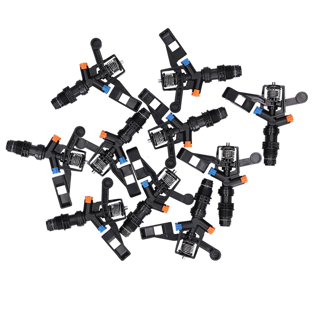 10 STK G1/2 Hann Gjenge Vippearm Spredere 360 grader Roterende Plenspredere for Hageutstyr