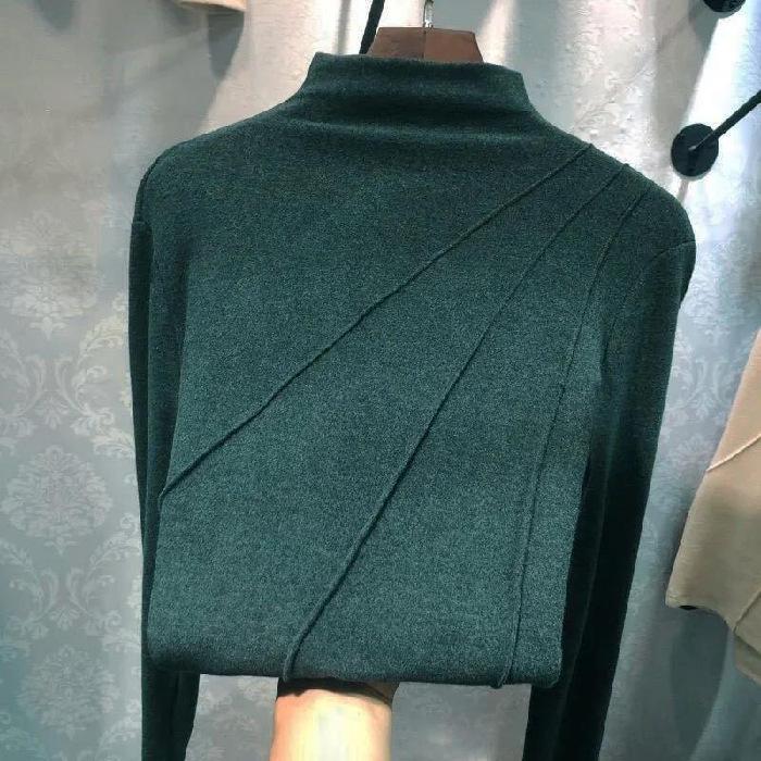 Women Autumn Fashion Solid Color Long Sleeve Pullovers T Shirt Basic Top