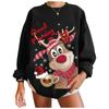 Women's Fashion Casual Christmas Print Round Neck Sweater Loose Sports Tops Pullover