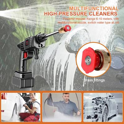 Automobilio plovimo pistoletas 200W 50Bar 10000mAh Belaidis plovimo pistoletas Aukšto slėgio ploviklis Vandens purškimo pistoletas Nešiojama plovimo mašina sodui
