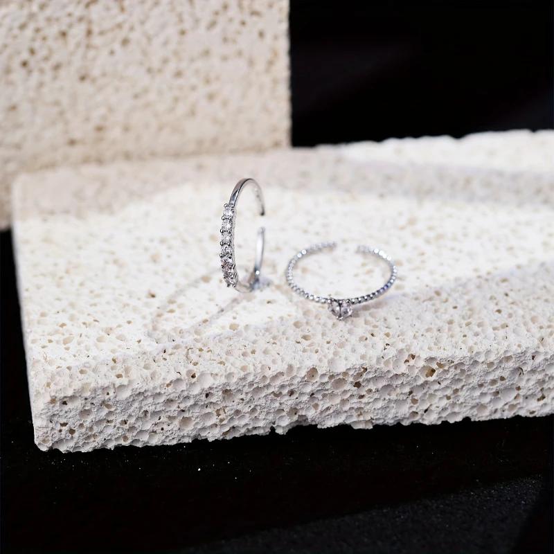Exquisite Sparkling Inlaid Zirconia Double Layer Women'S Ring For Ladies Engagement Jewelry Party Accessories Gift